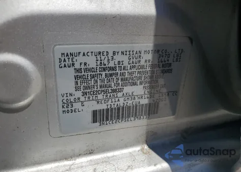 2014 Nissan Versa Note S z USA, uszkodzony, nr VIN 3N1CE2CP5EL398337